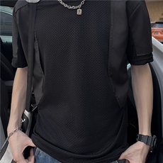 夏季新款男士薄款户外运动打底透气时尚镂空T恤QT003P38，男装T恤，星座1116-2