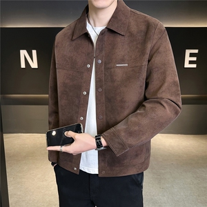 仿小牛皮扎染皮衣夹克男士外套C317-9895-P140卷后188图片