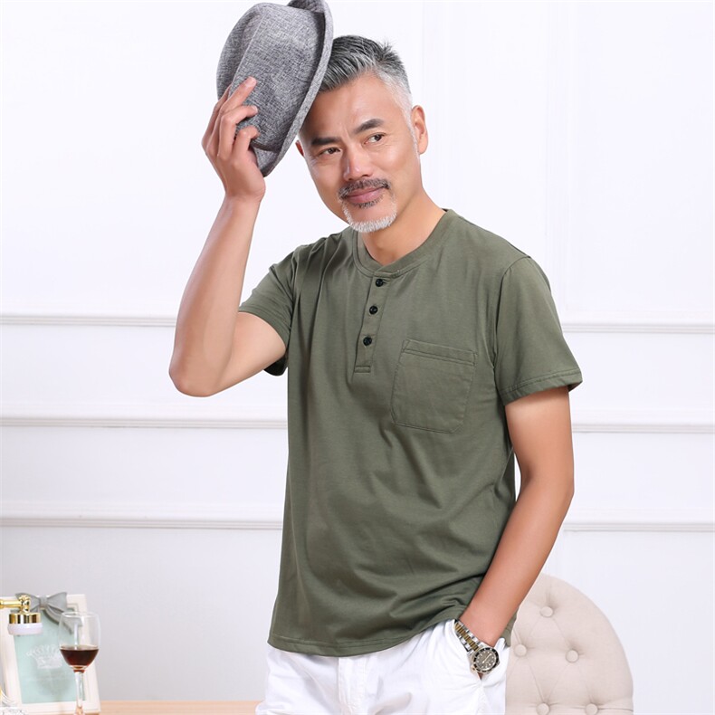 2023夏季新款男士短袖T恤中年时尚休闲男装半袖薄款体恤衫男上衣,男装T恤,电商B212（原钱塘6029）