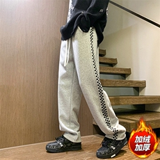港风新款男百搭设计感潮流加绒港风休闲裤K60H-P45，男装卫衣，星座717