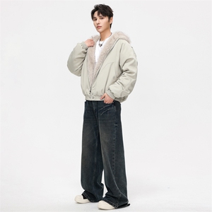 座山雕冬季加厚百搭连帽棉衣复古潮牌外套男 B2519-特P88图片