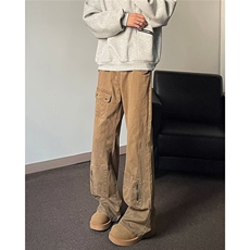 美拉德棕色小众解构设计感牛仔裤男B0043P60，男装牛仔裤，星座1116-2