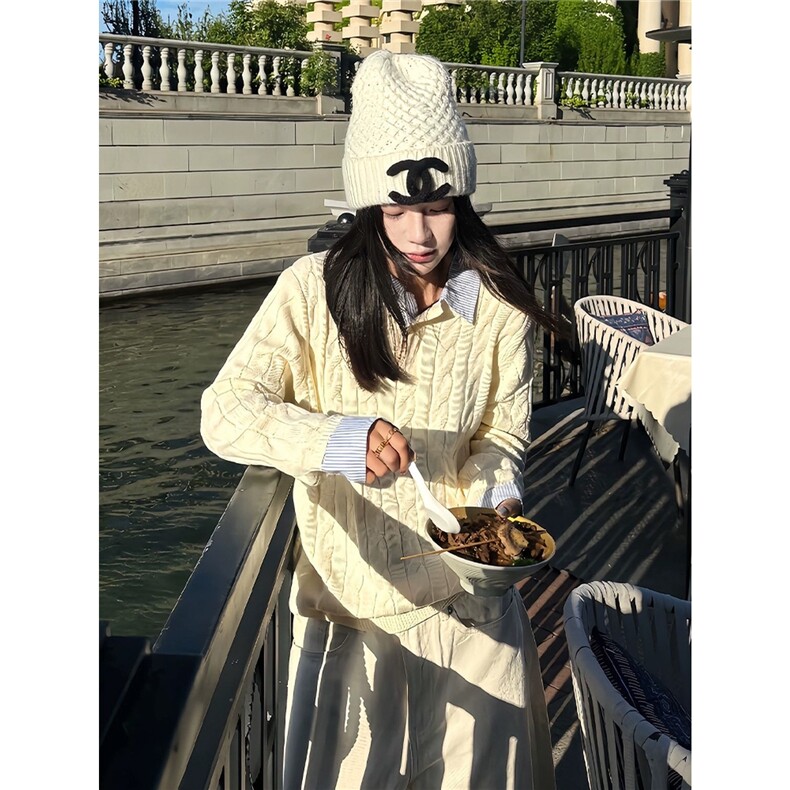 网图老钱风假两件亨利领毛衣男美式复古麻花针织衫MY010-特P57,男装针织衫/毛衣,星座1007（原301D）
