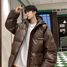 港风连帽鳄鱼纹金属装饰设计大码潮流休闲棉衣男MY77744P128控168，男装棉衣，星座227-7