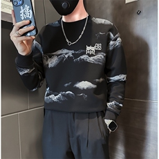 泰山印花刺绣卫衣男高级感社会小伙外套B323-WY13B-P65控95，女装短外套，星座301C（原B323）