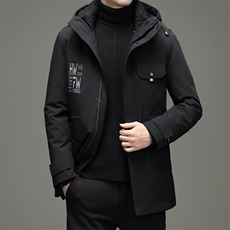 2023冬季新款羽绒服中长款外套中年爸爸装保暖连帽MYYL8277-P330，男装羽绒服，电商B212（原钱塘6029）