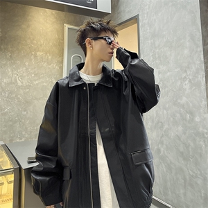 2024新款青年机车服pu皮衣外套ins飞行员皮美拉德夹克女痞秀现货图片