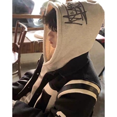 新款休闲宽松春秋男子连帽套头黑色运动卫衣潮流T5133，男装卫衣，星座1116A（原606A-3）