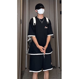 假两件休闲运动短袖套装上衣T3682特P30控58/裤子DK8640特P30控58图片