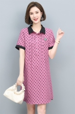 LILYMOST减龄波点连衣裙2023夏季新款气质宽松显瘦娃娃领中长款，女装连衣裙，涵誉