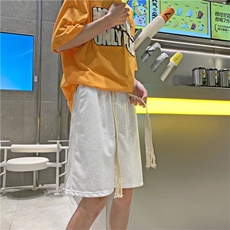 纯色抽绳运动短裤男女夏季潮牌宽松阔腿休闲篮球五分裤6802-p22，男装休闲裤，星座1008