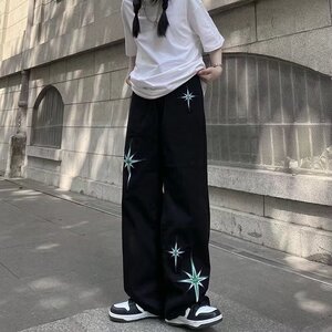 高街坠感拖地休闲裤百搭直筒青少年潮流嘻哈长裤男裤子AK706-P30图片