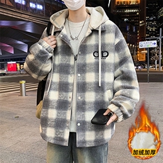 冬季男士加棉格子夹克港风大码加厚棉衣外套，男装夹克，星座1206（原A206）