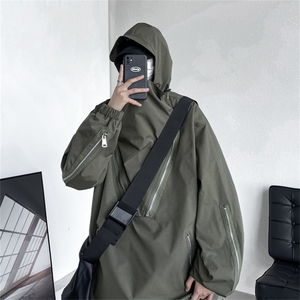 JK8105/P75秋装新款美式潮牌机能防水冲锋衣宽松夹克工装防风外套图片