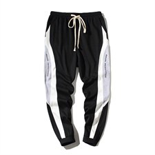 2021秋季新日系瓷砖墙大码男撞色拼接运动休闲九分卫裤K2075-P45，男装休闲裤，电商A001