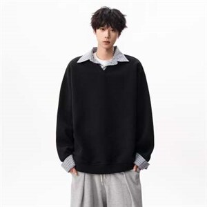 【特价特批】卫衣男女春款宽松学院风假两件长袖ST719-C P60图片