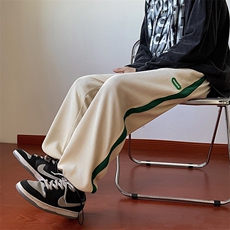 703-K298-P50高品坑条雪尼尔拼织带休闲长裤可束脚M-5XL，男装休闲裤，星座703