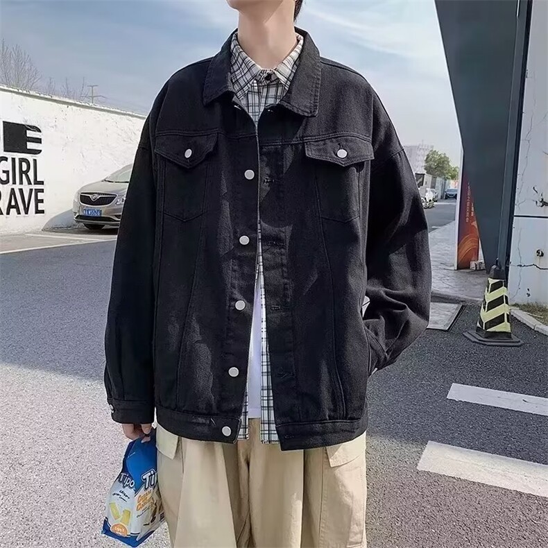 春秋季白色牛仔外套男士韩版潮流ins百搭工装牛仔衣夹克男棒球,男装工装外套,星座218-1（原230）