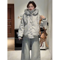 连帽毛呢棉服男女冬季加厚保暖毛领拼接棉衣外套M7886，男装棉衣，星座1116A（原606A-3）