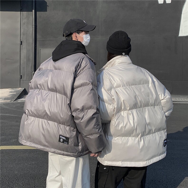 EQ331覆膜亮面冬季立领棉衣男女情侣装2024新款棉服宽松版型外套,女装棉衣/棉服,电商C306-1