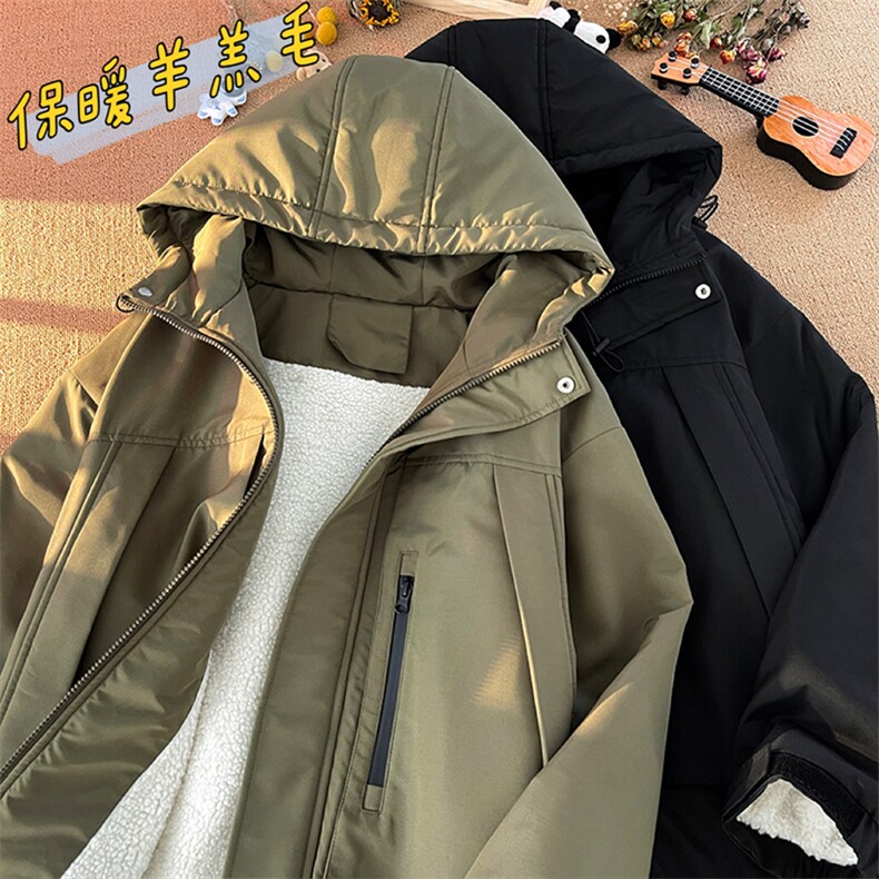 2025冬季新款港风摆拍大码大口袋羊羔毛棉衣M-5XHM22543-P110，男装棉衣，电商A022