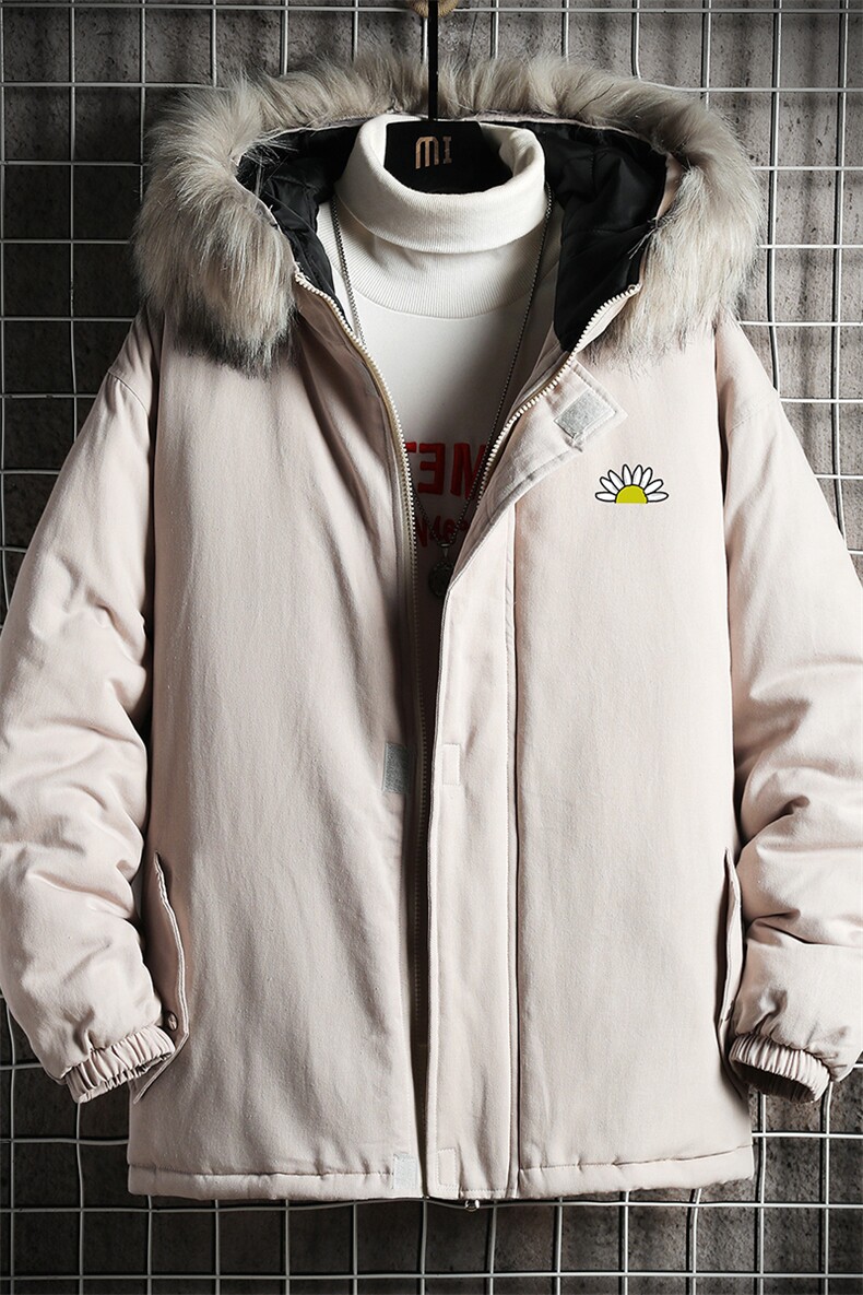 MM48089-P130冬季大毛领衣男士大码加厚袄男服网格挂拍,男装棉衣,电商A040A