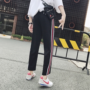 2021春夏阔腿裤子中性卫裤九分裤休闲裤男女大码运动裤614/P40图片