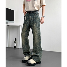 现货！高品质加大码美式复古提花直筒牛仔裤310A-2BK506P60控88，男装牛仔裤，星座310A-2