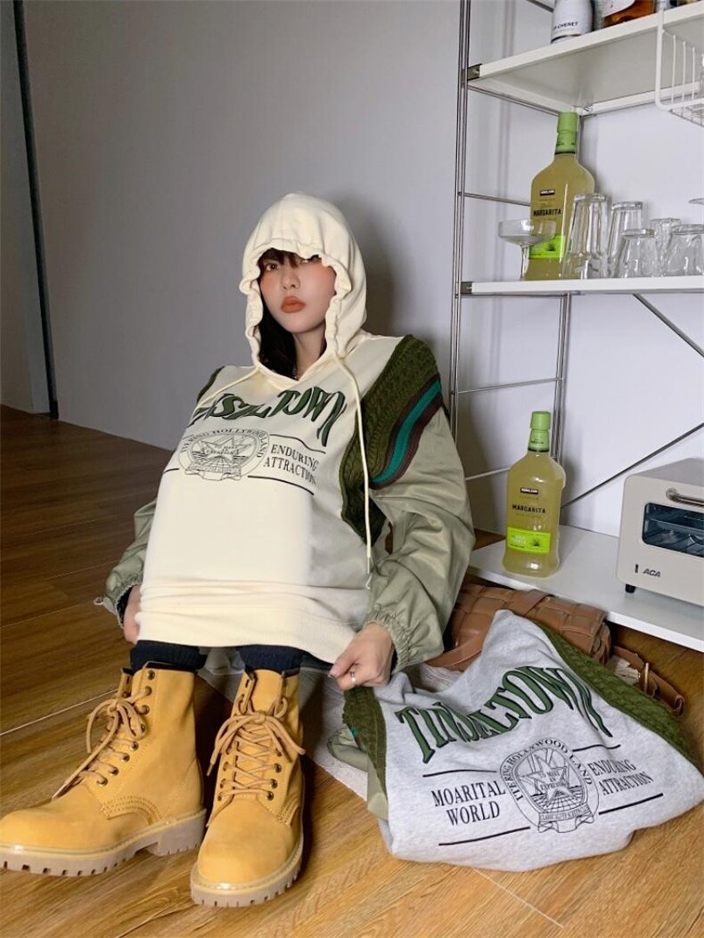 现货拼接卫衣，女装卫衣/绒衫，大图 DTU