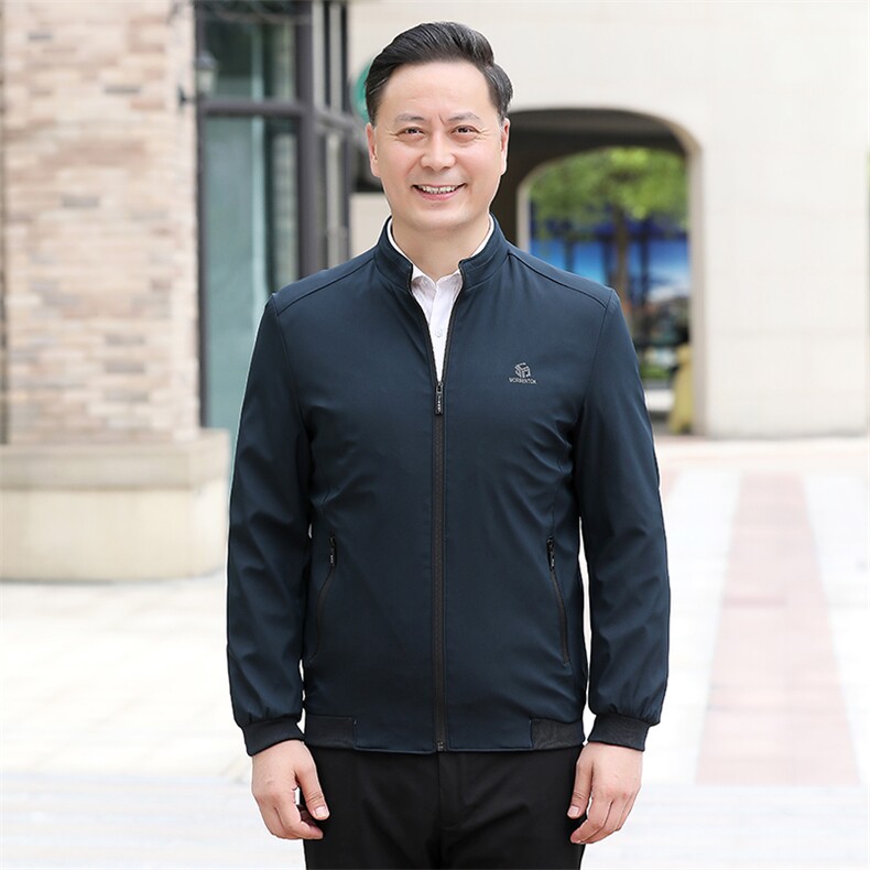 B-N9962男士2023年秋季新款长袖中老年休闲拉链夹克立领潮流P63,男装夹克,电商B360
