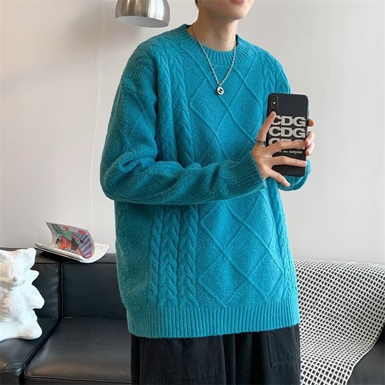 毛衣男港味2023秋季复古日系针织衫M119P46图片