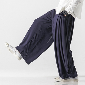 夏 大码风棉麻裤宽松休闲长裤双层汉服薄款飘逸垂感 K77/P100图片