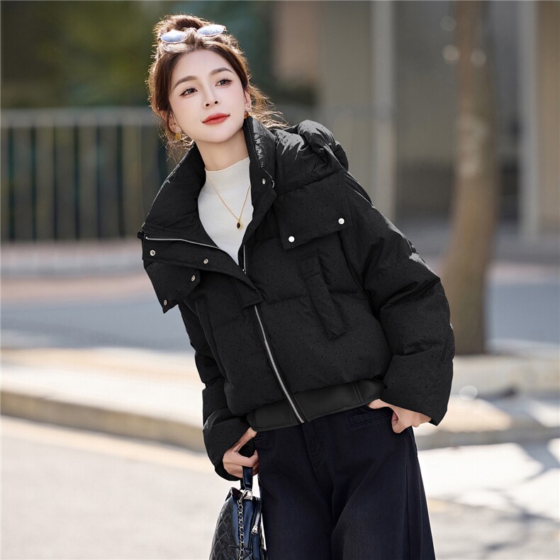 2025冬季新款白鸭绒巨好看的羽绒服连帽时尚百搭女短款保暖外套潮,女装羽绒服,意芙