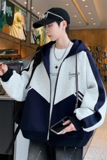 美式开衫秋冬季外套男宽松潮流帅气加绒加厚夹克冬A436-6802-P90，男装夹克，电商A436