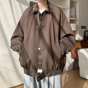 现货港风新款假两件潮流外套宽松百搭时尚休闲夹克男JK241-P100图片