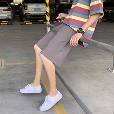 910A-D港风夏装纯色简约小清新情侣休闲短裤男潮，男装休闲裤，星座910A