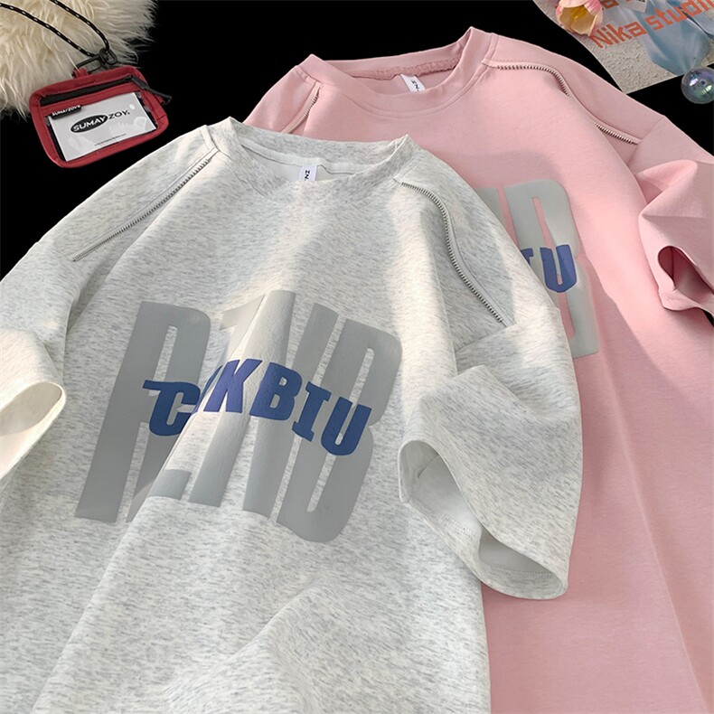 曼巴棉280克发泡印拉链短袖宽松大码T恤TT8315特p38控59，男装T恤，星座804-1