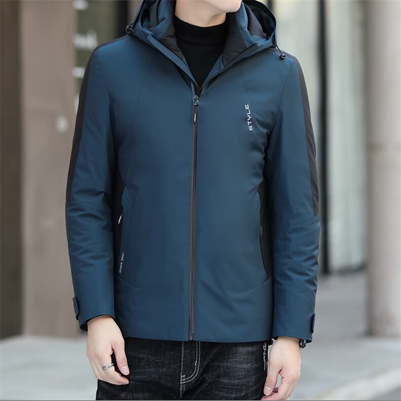 冬季新款男士连帽商务休闲羽绒服中年爸爸装厚款保暖外套男装,男装羽绒服,电商B212（原钱塘6029）