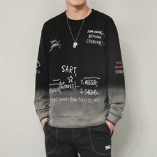 卫衣男春秋新款韩版潮牌宽松休闲圆领印花渐变上衣DF17T，男装卫衣，电商A102