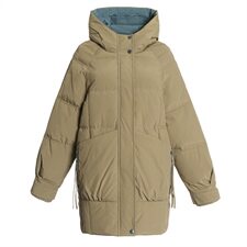 羽绒棉服女中长款2023冬季新款宽松休闲时尚减龄加厚棉衣棉袄外套，女装棉衣/棉服，牡丹诺