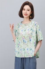 2025年夏季新款全棉休闲小花衬衫，女装衬衫，悦见她
