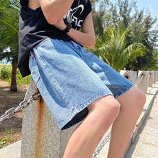 21夏季港风牛仔短裤男中性风五分牛仔裤子男DS-C407-506-P40，男装牛仔裤，电商C323-1