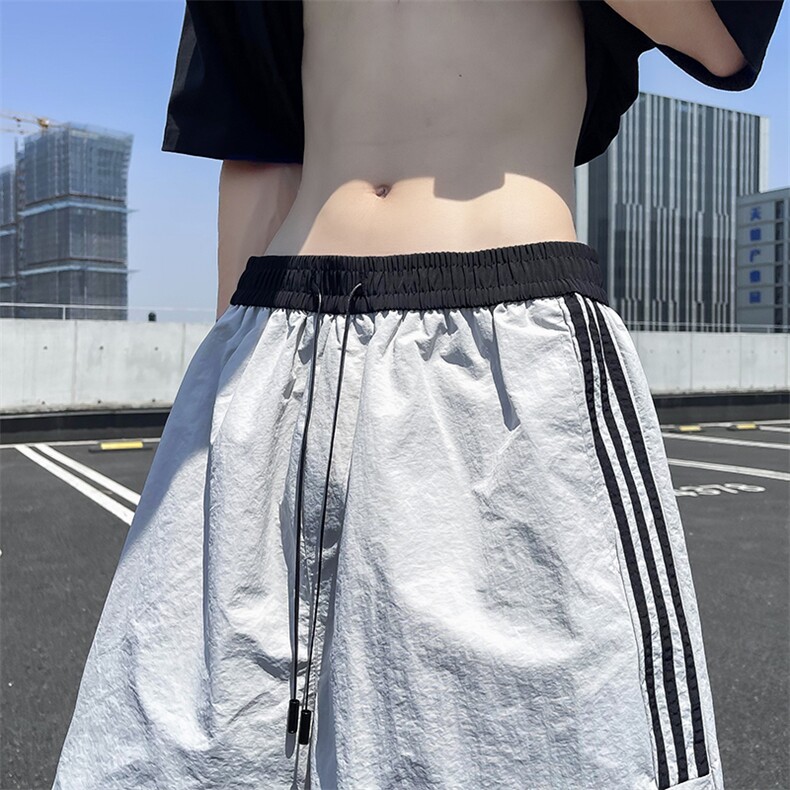 美式复古三条杠运动短裤夏季潮牌宽松直筒阔腿五分裤子90500-p29,男装牛仔裤,星座1008