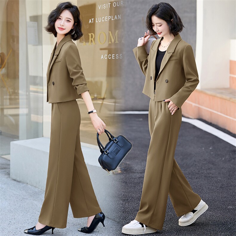 红老钱风西装套装女2024秋季新款休闲气质小西服裤子两件套,女装套装/套裙,罗腾