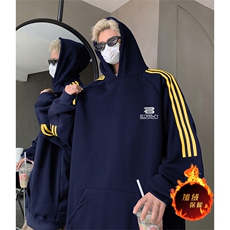 抖音得物供货提供视频秋冬重磅美式宽松织带连帽卫衣2333，男装卫衣，电商A486