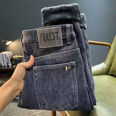 1506-1/KA1891加绒/P56男裤新款加绒牛仔裤男修身小脚百搭韩版男，男装牛仔裤，星座1506-1