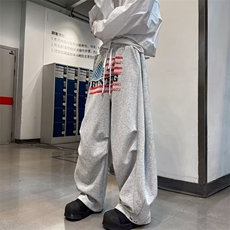 美式复古新款休闲裤男女款宽松高腰长裤情侣潮流XM47-P52，男装休闲裤，星座208-5