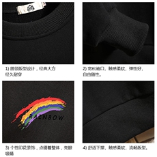 S6064-P35春季圆领卫衣男大码韩版宽松长袖外套男砖墙挂拍，男装卫衣，电商A040A