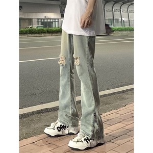 B221 美式ins高街暗黑小众拉链破洞牛仔裤 LK23076-P65 控88图片