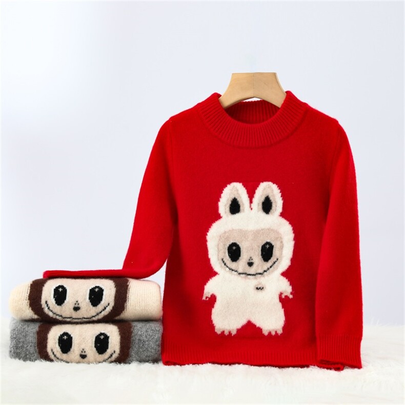 秋冬季针织羊毛衫打底内搭圆领加厚男女儿童毛线上衣套头，童装儿童羊毛衫，乐贝童装